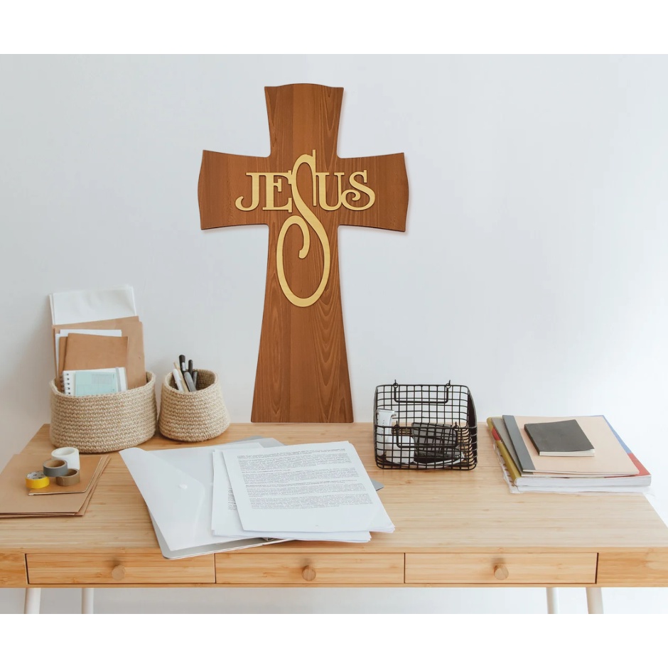 Thập tự giá gỗ cắt Laser JeSus