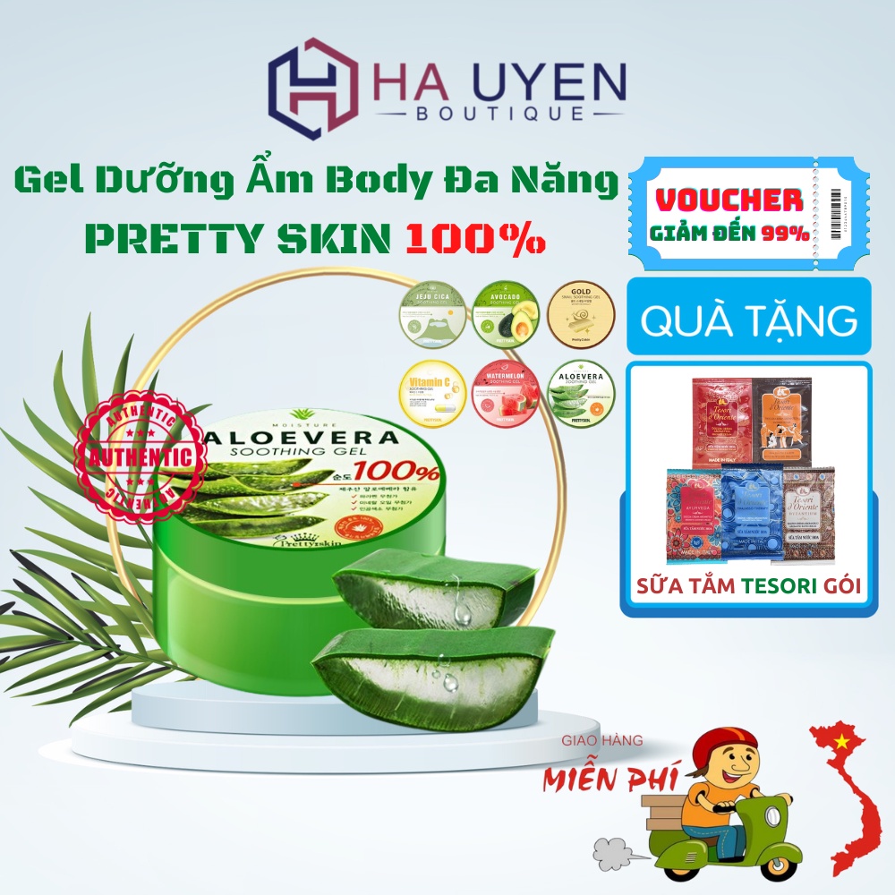 Gel Dưỡng Ẩm Body Đa Năng PRETTY SKIN, Dưỡng Ẩm, Trắng Da, Giảm Mụn & Ngăn Ngừa Lão Hóa - 300ml