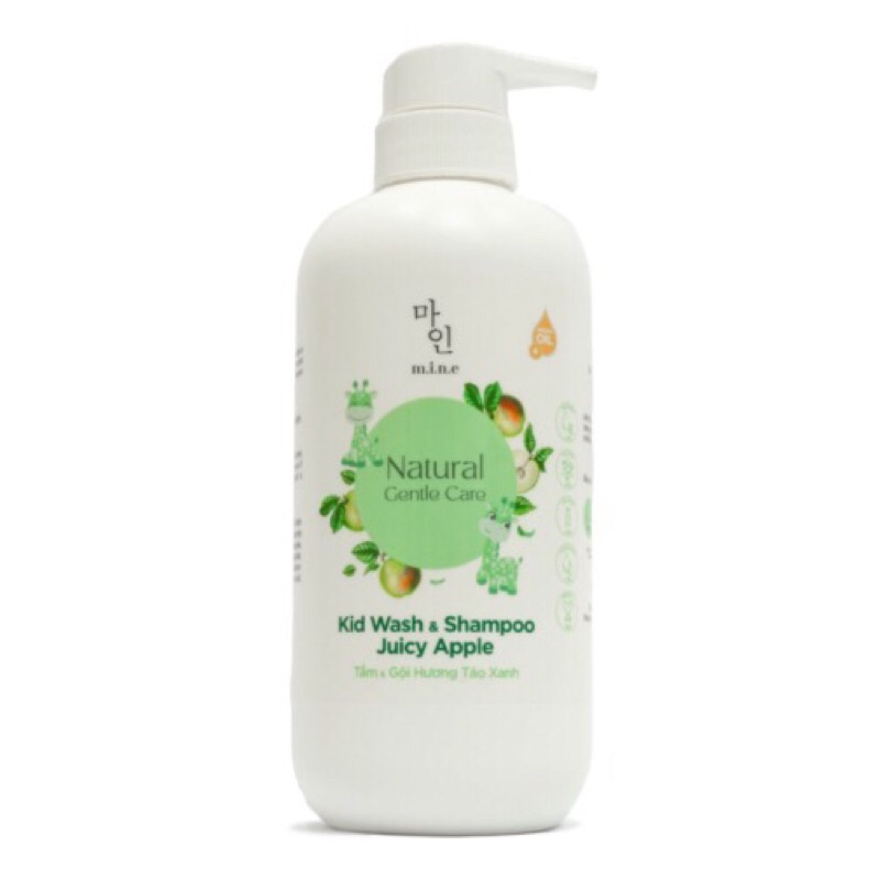 Tắm & Gội Hương Táo Xanh cho bé từ 1 tuổi trở lên MINE - Kid Wash & Shampoo Juicy Apple