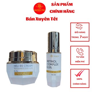 Combo bộ tái sinh retinol complex huyền phi, kem phục hồi heli b5 cream dưỡng da tái tạo chăm sóc làn da khỏe mạnh