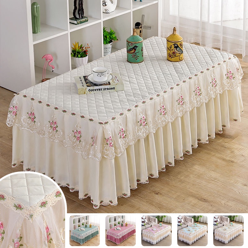 Khăn Trải Bàn Cà Phê Hình Chữ Nhật Chất Liệu Dày Dặn Chống Bụi Bẩn Tiện Dụng Ốp