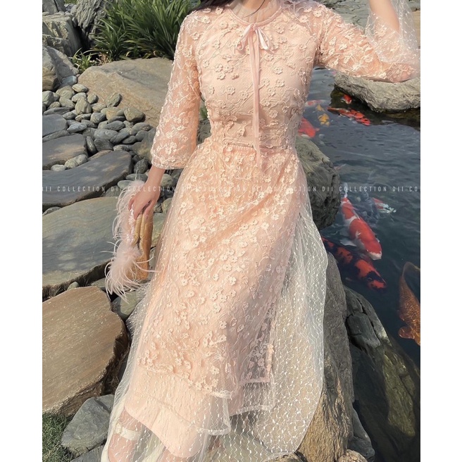 DII COLLECTION - Bộ áo dài Mẫn Hoa thiết kế cao cấp