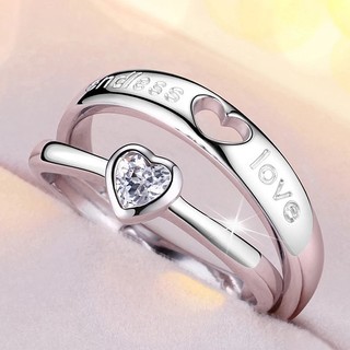 Nhẫn cặp hình trái tim ghép đôi lãng mạn
