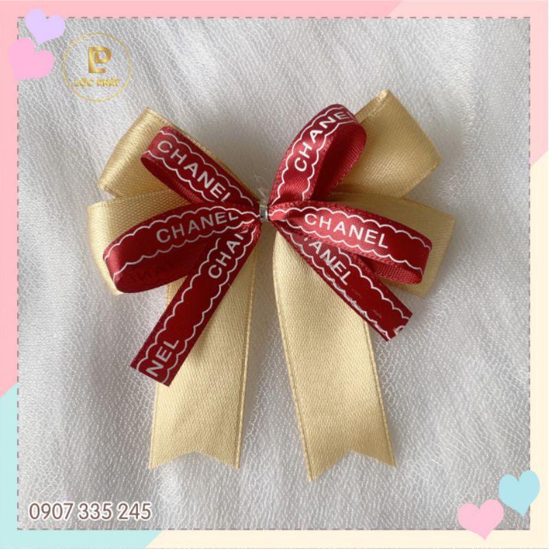 Khuyến Mãi - Nơ lụa 2 lớp siêu xinh, để trang trí quà tặng, túi giấy 8×10cm