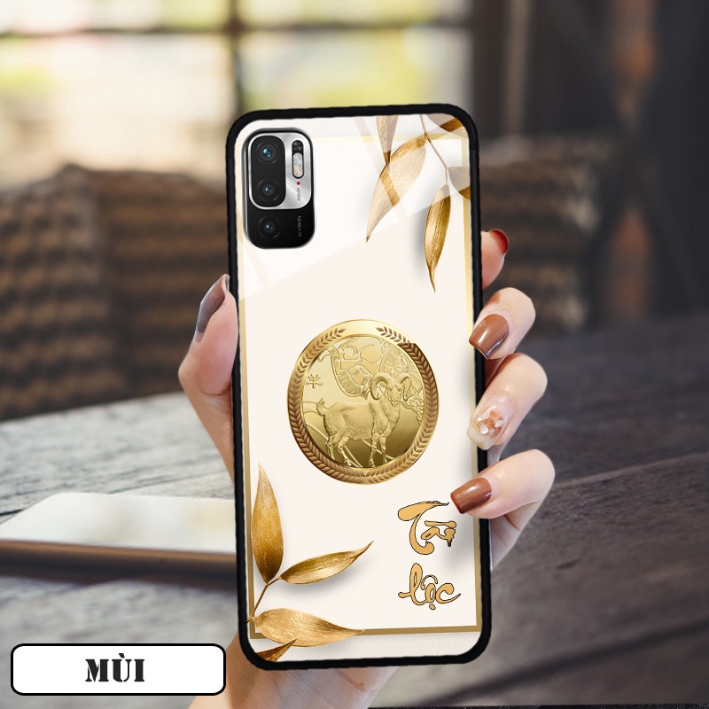 Ốp lưng kính 12 con giáp cho Xiaomi Redmi Note 10-5G