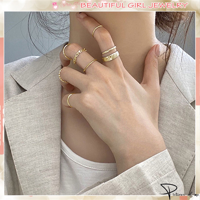 Set 7 Nhẫn Đeo Khớp Ngón Tay Thời Trang Cho Nữ