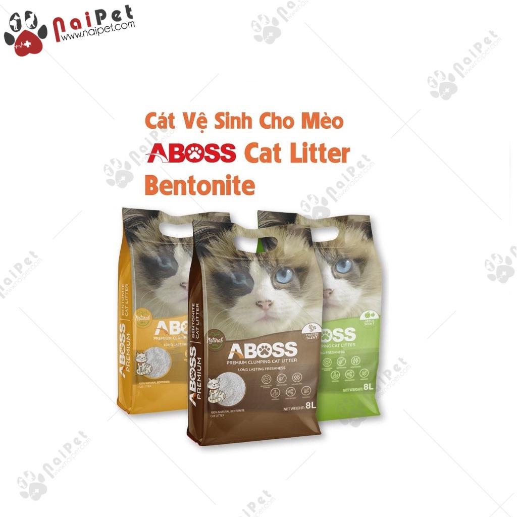 Cát Vệ Sinh Cát Đất Sét Bentonite ABoss Cho Mèo Túi 8L
