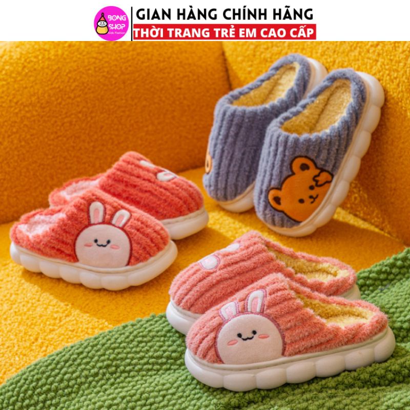 Dép Bông Đi Trong Nhà Cho Bé, Dép Bông Trẻ Em Họa Tiết Đáng Yêu