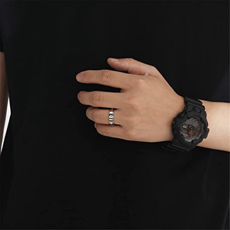 Nhẫn Thép Titan Đính Đá Zircon Giải Tỏa Căng Thẳng Cho Nam Nữ