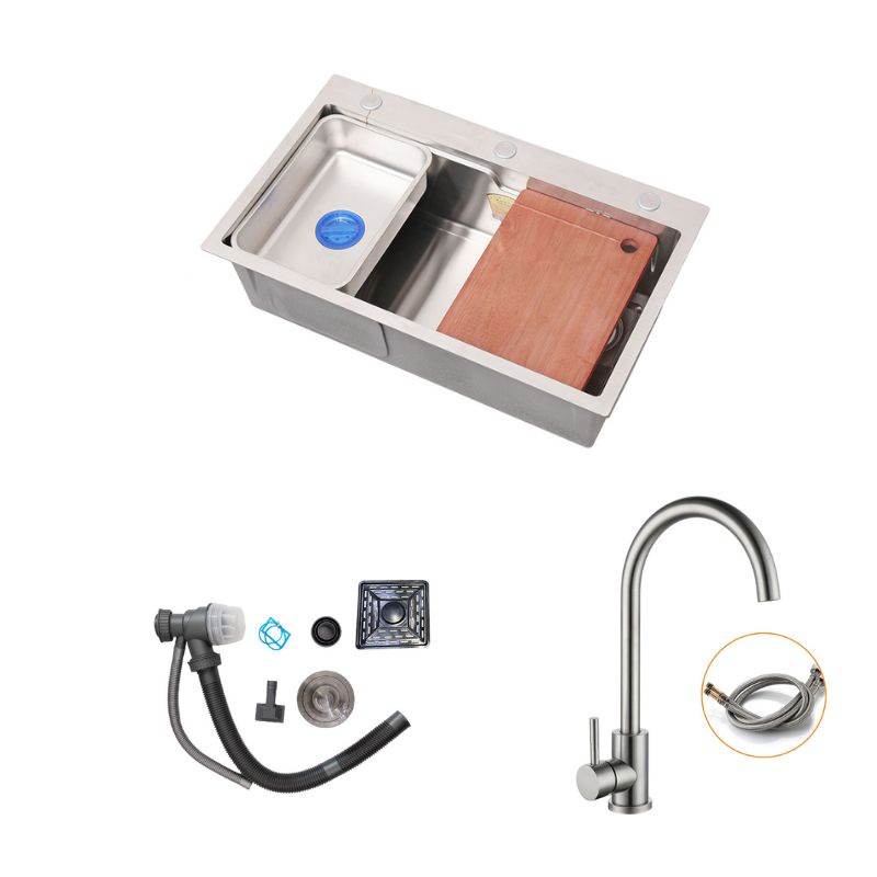 Chậu rửa bát 1 hố Inox SUS 304 kích thước 75x45cm, bồn rửa chén 1 hốc chính hãng bảo hàng 5 năm - KIEL HOME