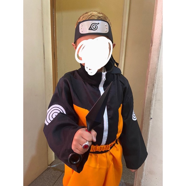 Áo Choàng Hóa Trang Naruto Uzumaki Kèm Băng Đô Cho Người Lớn Và Trẻ Em