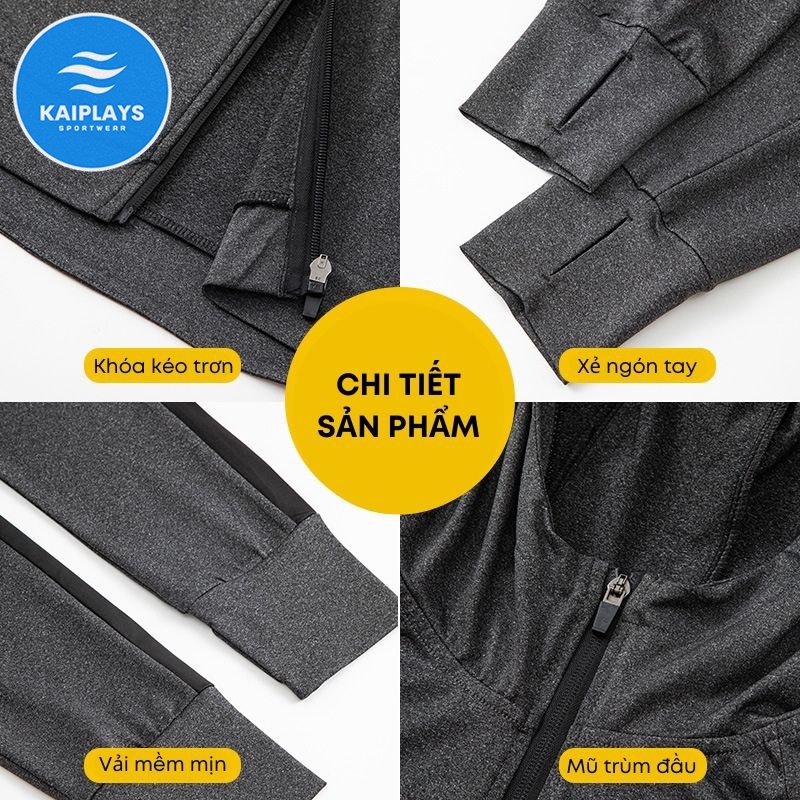 Áo khoác chống nắng nam nữ unisex cao cấp chống tia UV KAIPLAYS Áo thể thao nam chạy bộ, tập gym thấm hút mồ hôi KP030