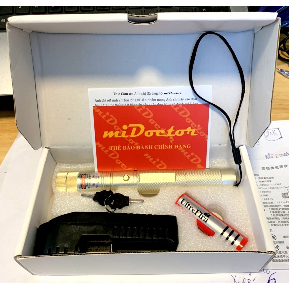Đèn Pin Laze miDoctor Cao Cấp SD Lazer / Laser 303 Full Hộp - Chính Hãng