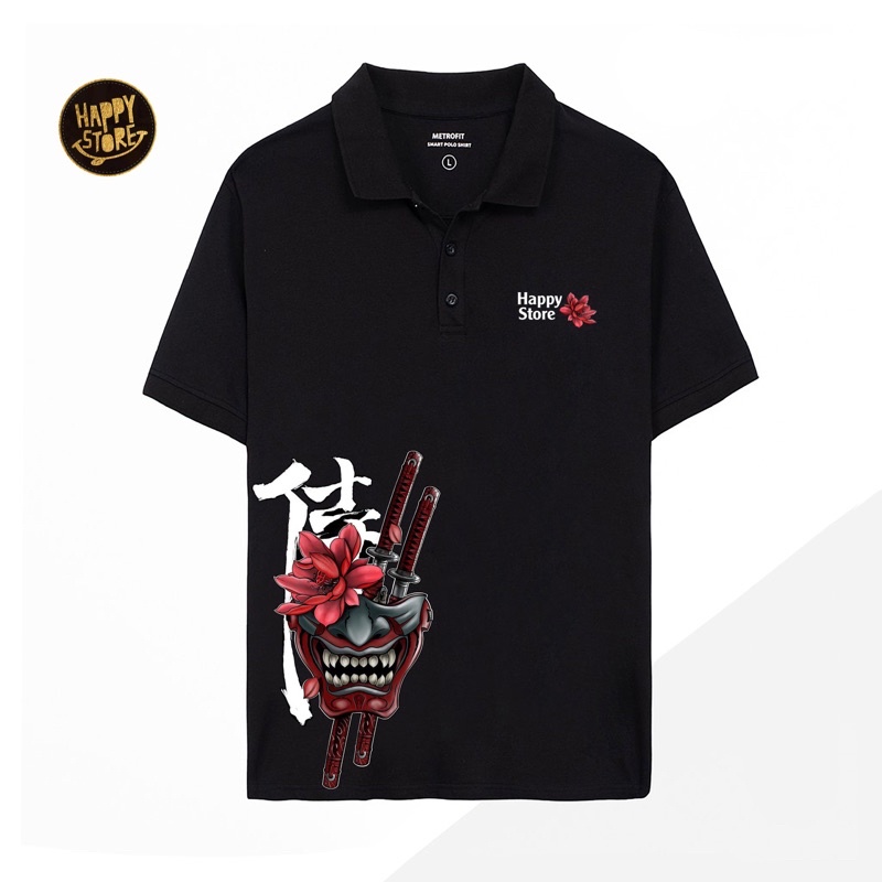 Áo phông Polo in hình mặt quỷ cực chất vải lacoste