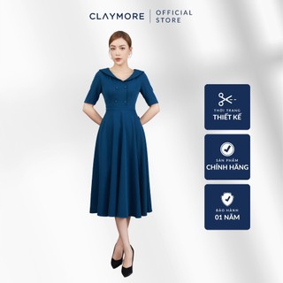 Đầm Dáng Dài Áo Cổ Bẻ Xòe Rủ Thời Trang Nữ Thiết Kế CLAYMORE Mã CFDAW208458