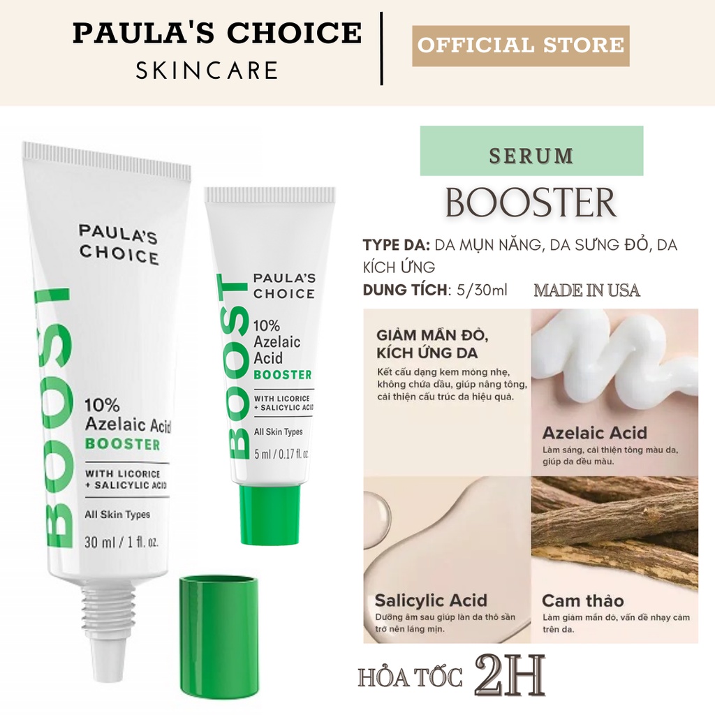 Tinh Chất Giảm Mụn + Làm Sáng Da - Paula's Choice 10% Azelaic Acid Booster