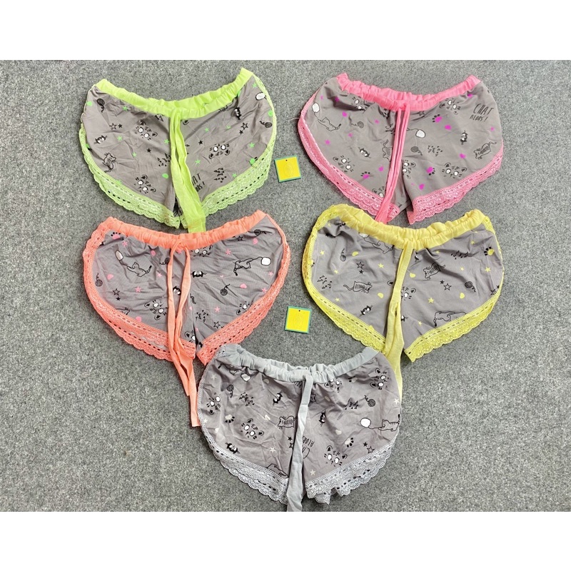 Quần ngắn, quần đùi ngủ hoạ tiết xinh xắn, tôn dáng, vải thun poly mát mẻ siêu thoải mái