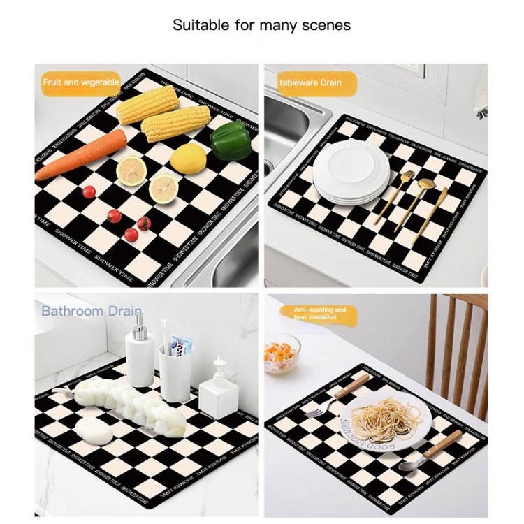 50x60 cm silicone chống trượt chống rửa bát đĩa thảm trải bàn thấm hút nước cao và chống lạnh
