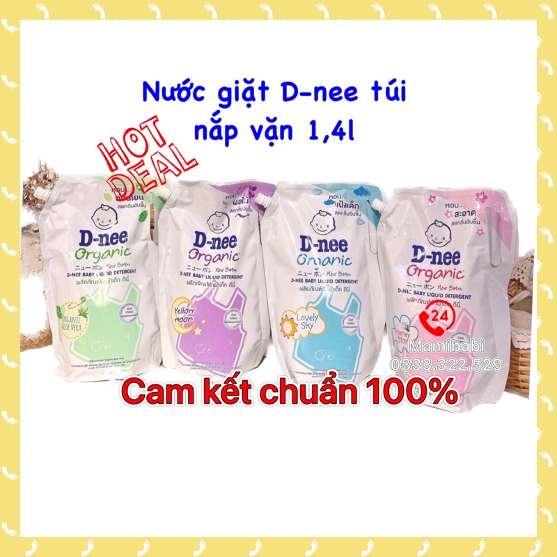 Nước giặt quần áo em bé sơ sinh D-nee, dnee newborn 2in1 chuẩn Thái Lan