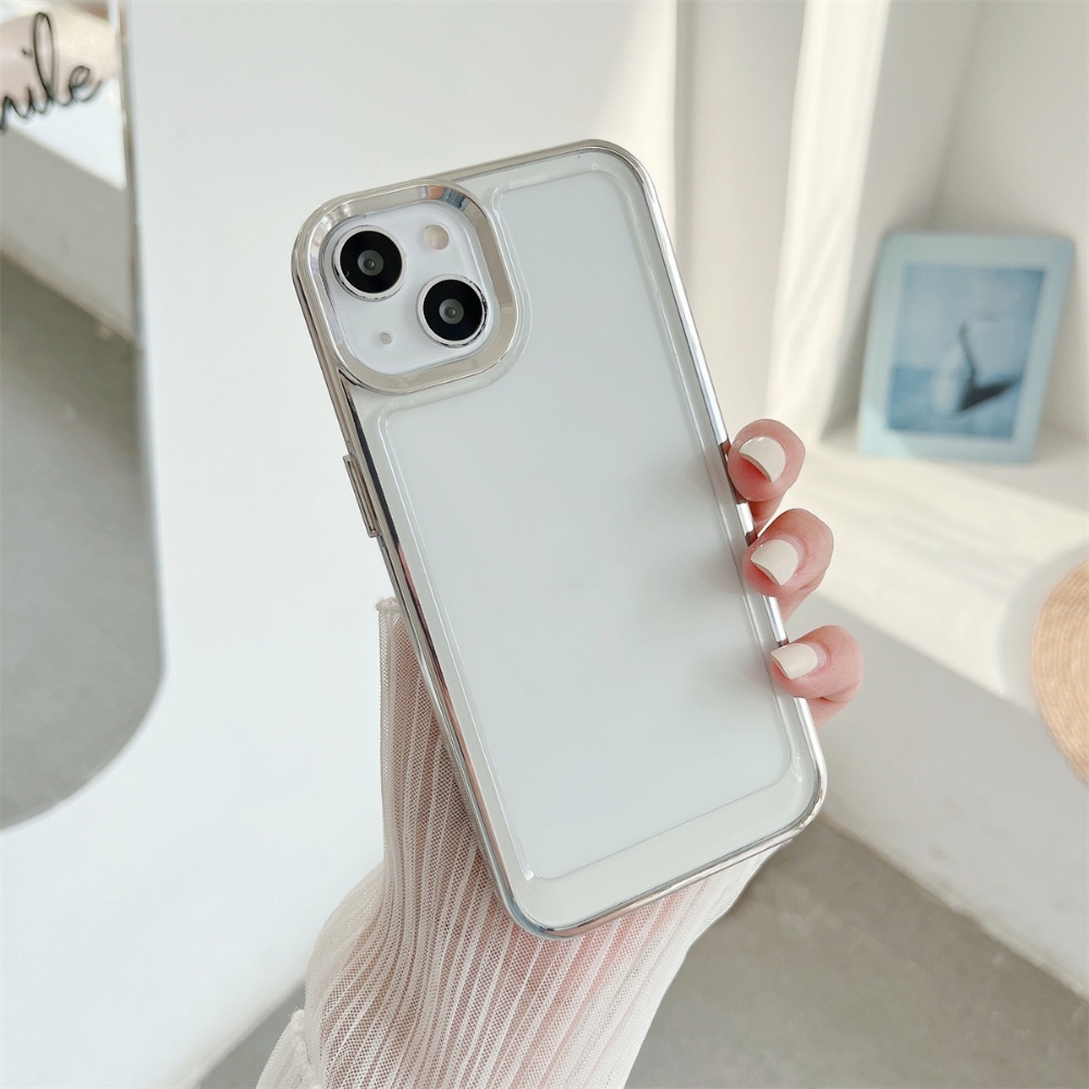 Ốp Điện Thoại TPU Dẻo Trong Suốt Mạ Điện Nhiều Màu Sang Trọng Chống Sốc Cho IPhone 14 13 12 11 Pro max