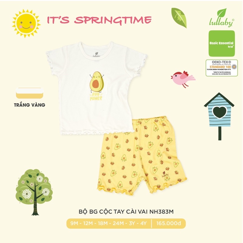 Bộ cộc tay cao cấp  Bé Gái petit Lullaby (9m-4y) 2023 NH383M - NH388M
