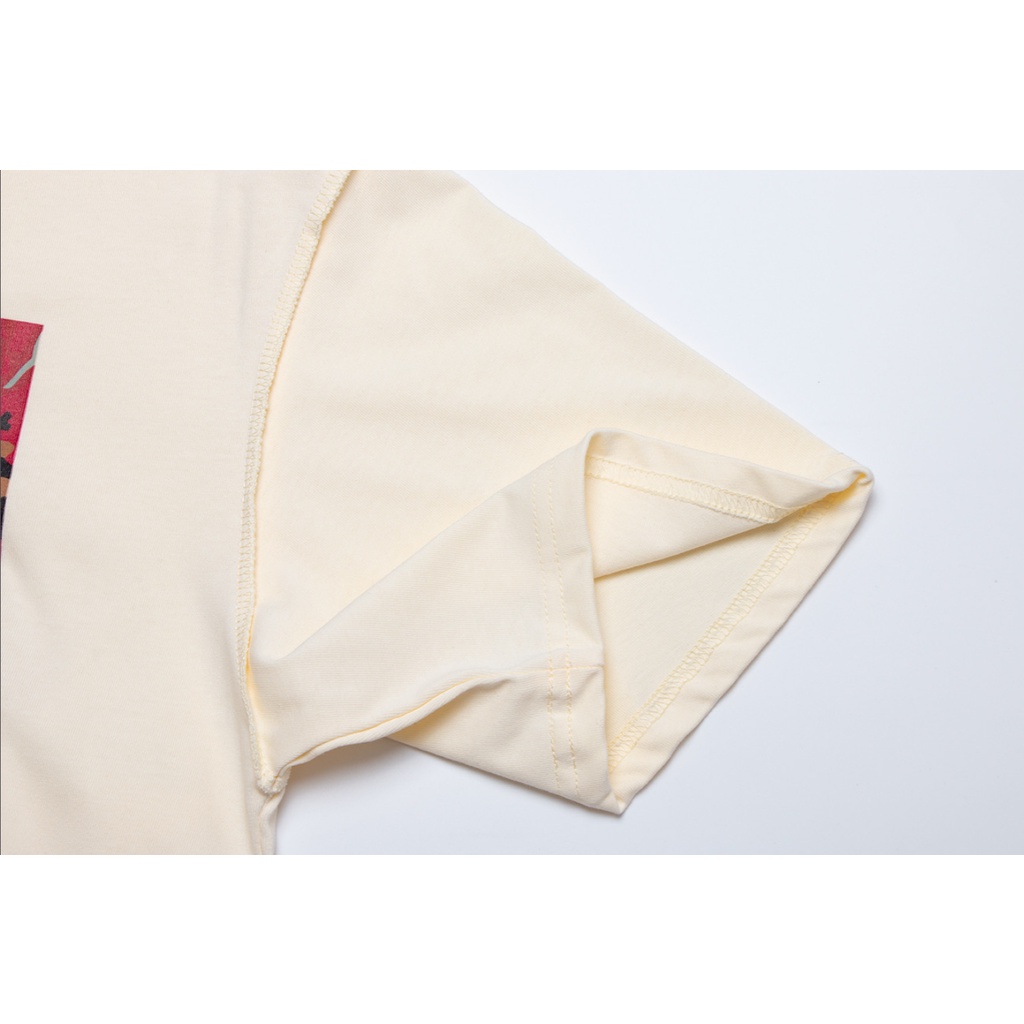 Mới Áo Thun Tay Ngắn Chất cotton Hoạ Tiết Hoa Thiết Kế Oversized Cho Nữ