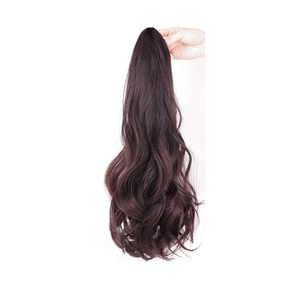 ANEMONE Tóc Giả Đuôi Ngựa Xoăn Dài Màu Đen / Nâu Ngọt Ngào Chất Lượng Cao Dành Cho Nữ