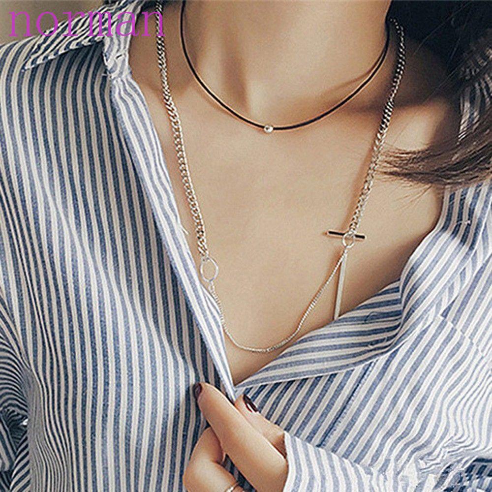 Vòng Cổ Dây Nhung Đính Hạt Charm NORMAN|Áo Thun Đen Phong Cách Harajuku Cá Tính