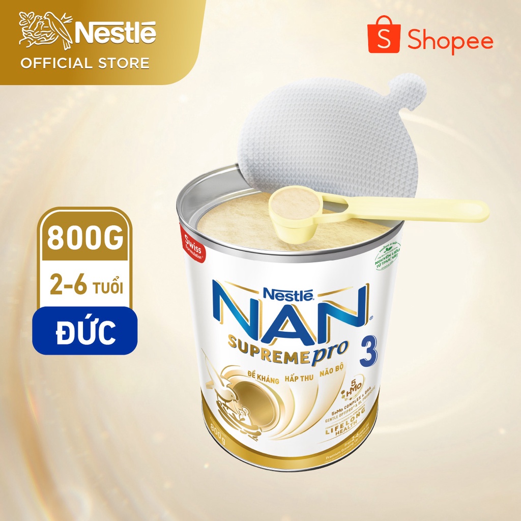 [Tặng 01 Nồi hầm đa năng ] Combo 4 lon Sữa dinh dưỡng công thức Nestlé NAN SUPREMEPRO 3 lon 800g