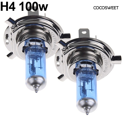 Set 2 Bóng Đèn Pha Xenon Halogen H1 / H4 / H7 55W / 100W 12V 5000K Ánh Sáng Trắng