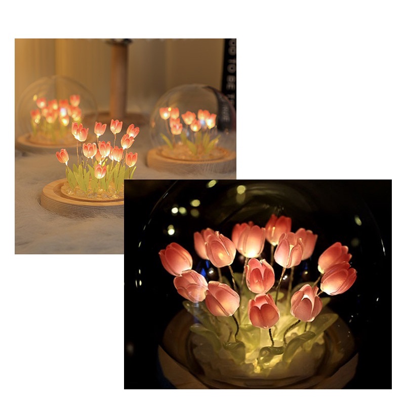 N15 - Đèn Ngủ Hoa Tulip Nhiều Màu Sắc Thủ Công, Đèn Hoa Để Bàn, Đồ Decor Trang Trí, Quà Tặng Ý Nghĩa. A1