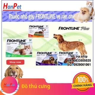 HCM- Nhỏ gáy trị ve rận FRONTLINE FLUS (2 loại Nội địa Trung & Pháp) dùng nhỏ sống lưng sạch rận bọ chét chó mèo
