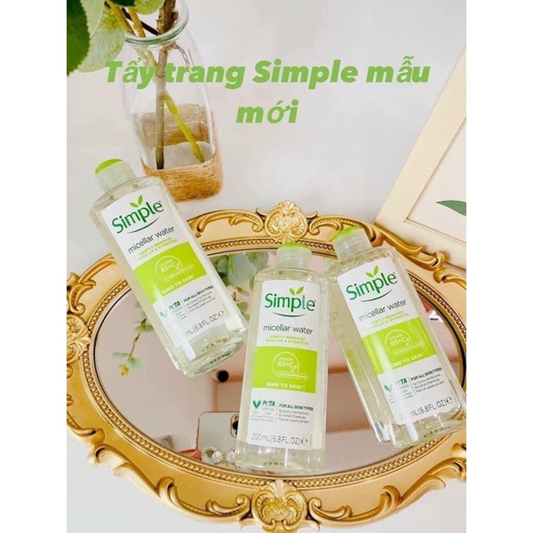 Nước tẩy trang Simple mẫu mới 200ml