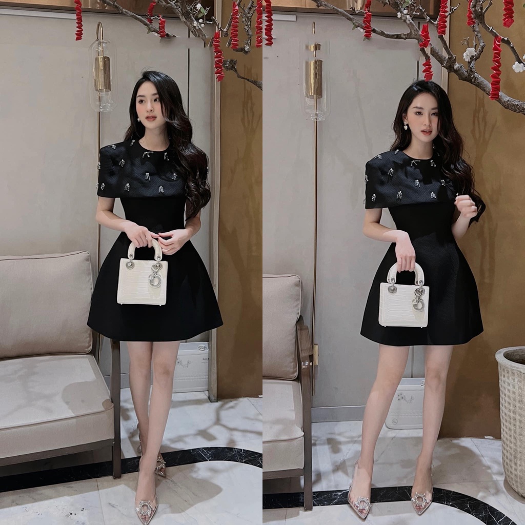 Đầm dự tiệc cổ tròn đính đá chất xốp sang chãnh-PASSION dress | BigBuy360 - bigbuy360.vn