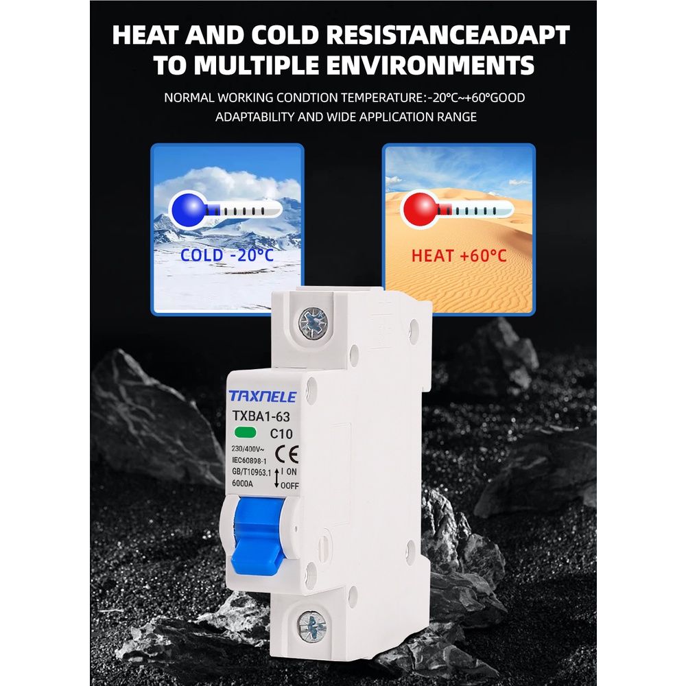 Cầu Dao Ngắt Mạch Mini 1P 2P 230V 400V 6KA 6A 10A 16A 20A 32A 40A 50A 63A