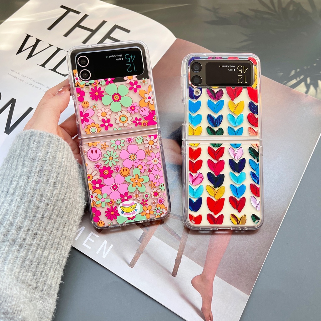 Ốp Điện Thoại Cứng Trong Suốt Họa Tiết Hoạt Hình Thời Trang Cho Samsung Galaxy Z Flip 3 5G Z Flip 4