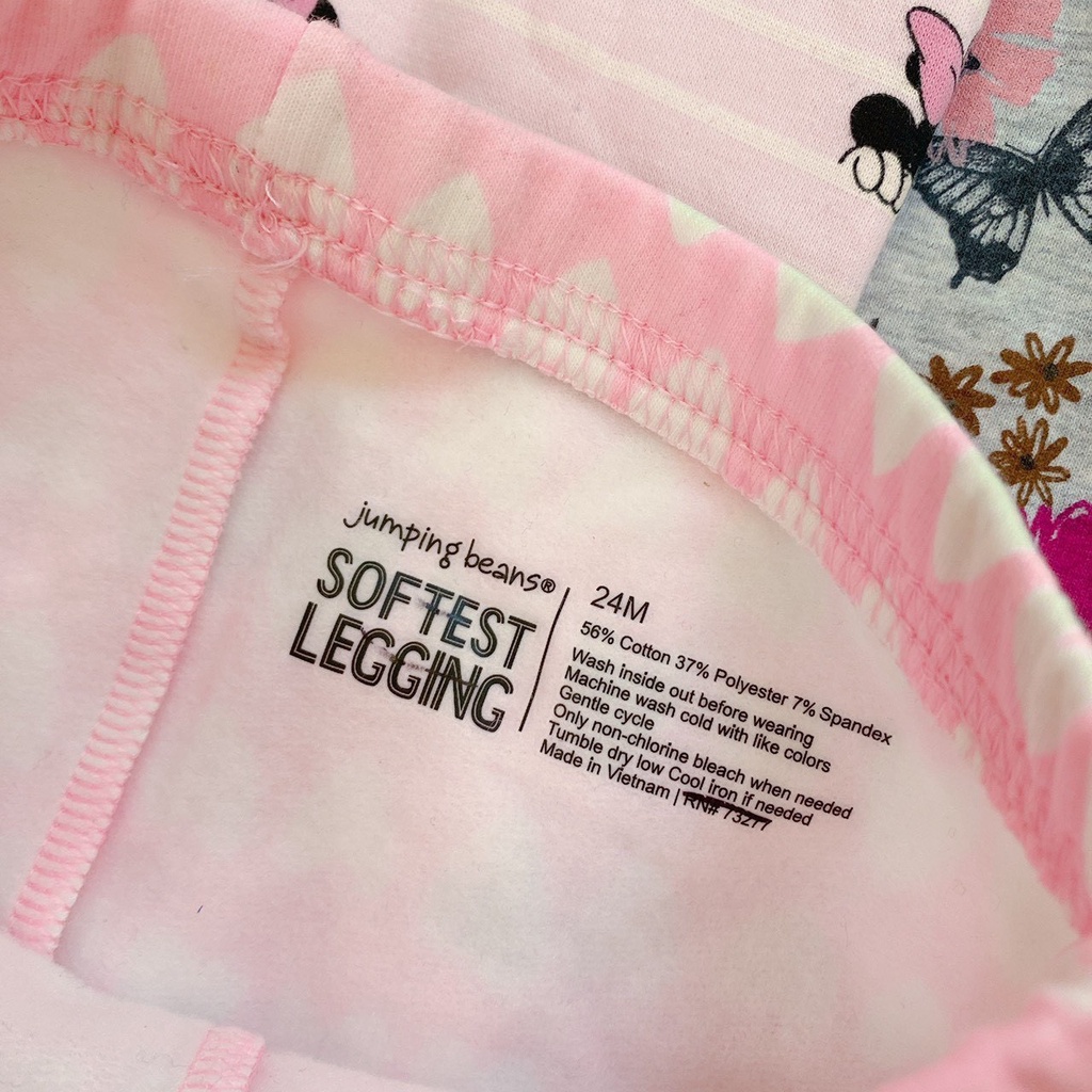 Set 3 Quần Legging Bé Gái, Vải Nỉ Chần Bông Hãng JUNGPINGBEANS, Hàng Xuất Dư Xịn VNXK Size 18M-12Y