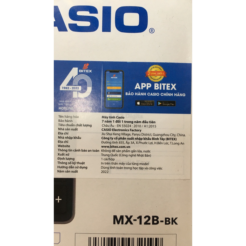 Máy Tính Casio MX12B Chính Hãng