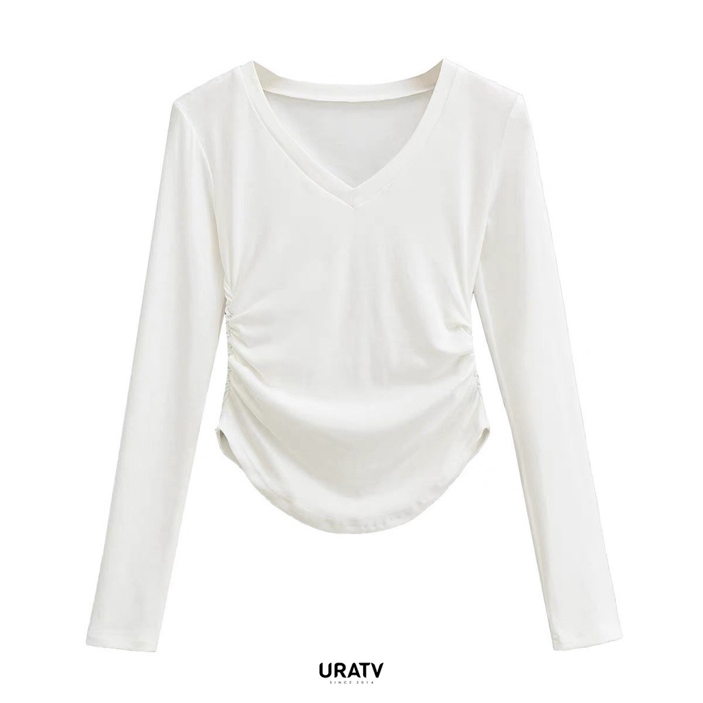 [ẢNH THẬT-CÓ SẴN] Áo cổ tim tay dài Uratv