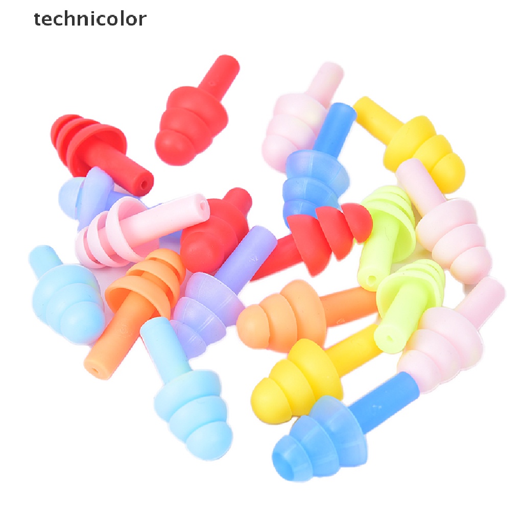 10 Cặp Nút Bịt Tai Bằng Silicone Mềm Chống Ồn Khi Đi Bơi