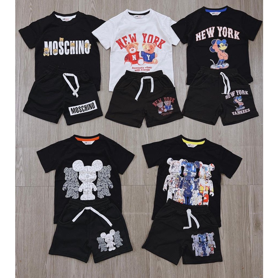 Bộ cotton HM xuất dư cho bé trai 10-25kg