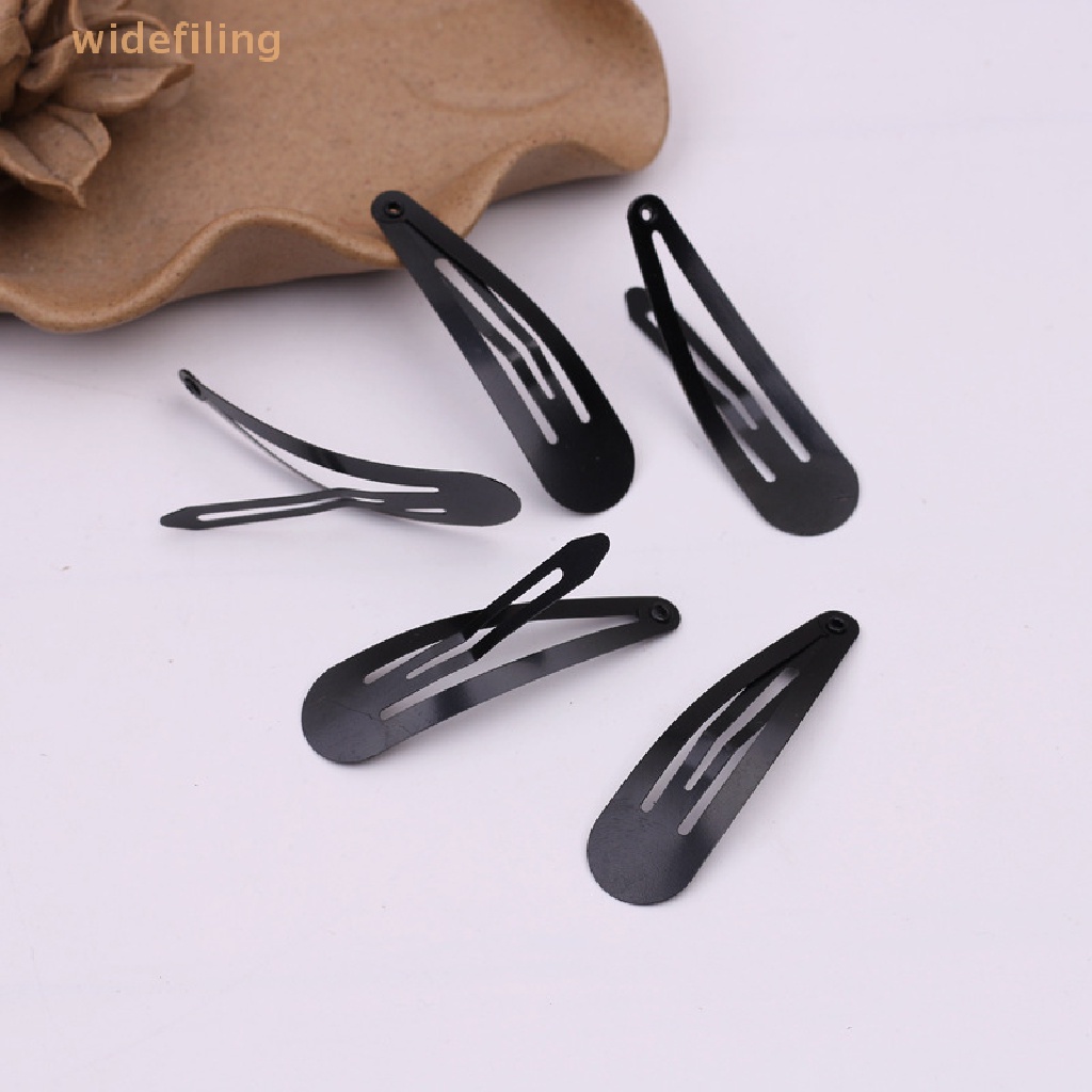 Set 50 Kẹp Tóc Kim Loại Màu Vàng / Bạc / Đen Đơn Giản Phụ Kiện Làm Thủ Công Cho Nữ