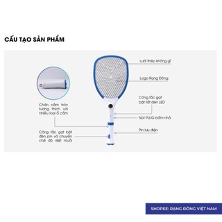 Vợt bắt muỗi điện tử Rạng Đông Model: VBM RD.02