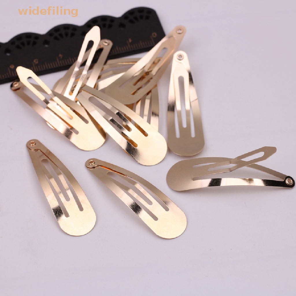 Set 50 Kẹp Tóc Kim Loại Màu Vàng / Bạc / Đen Đơn Giản Phụ Kiện Làm Thủ Công Cho Nữ