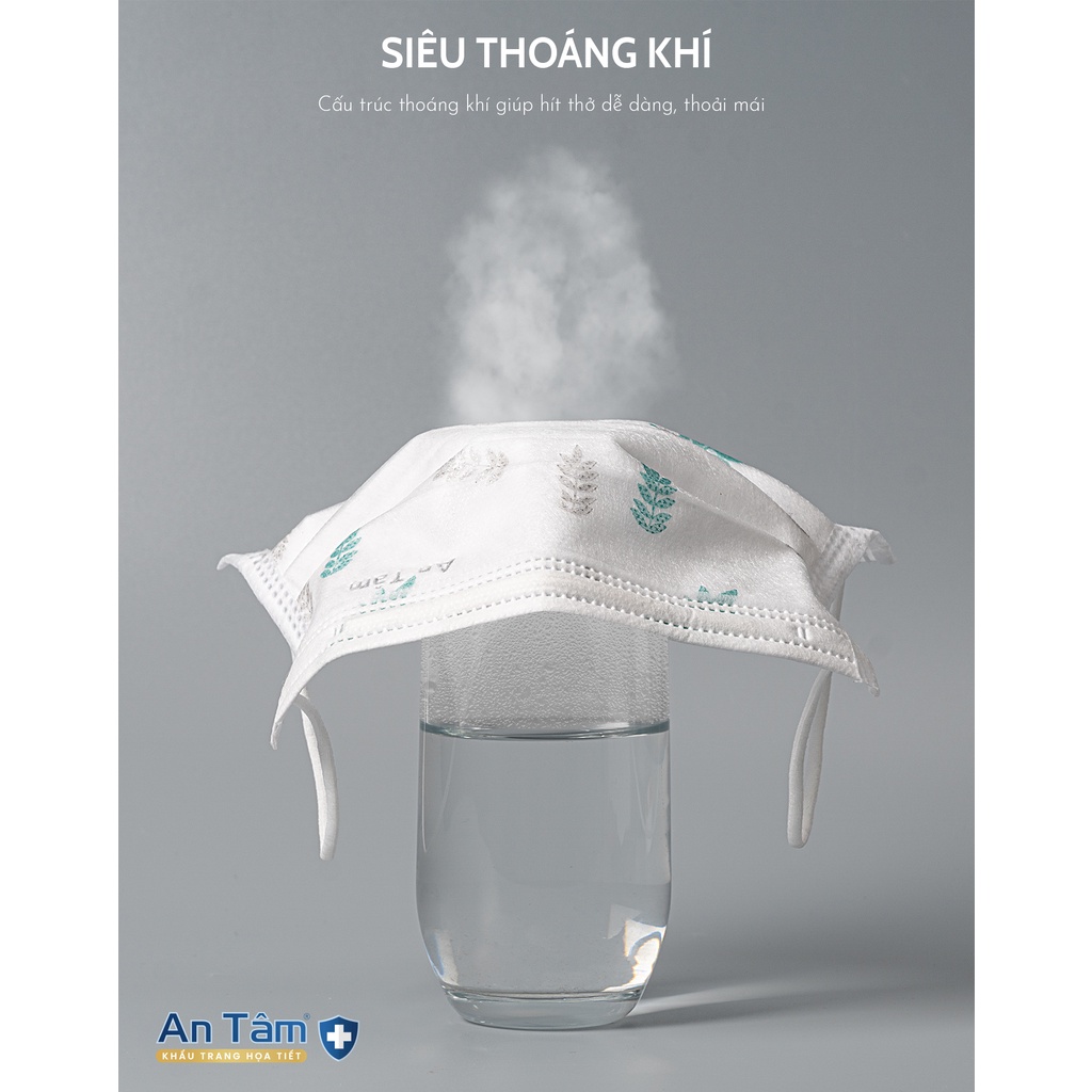 Khẩu trang y tế in HỌA TIẾT 4 lớp Giấy kháng khuẩn cao cấp Chính Hãng AN TÂM Hộp 50 cái