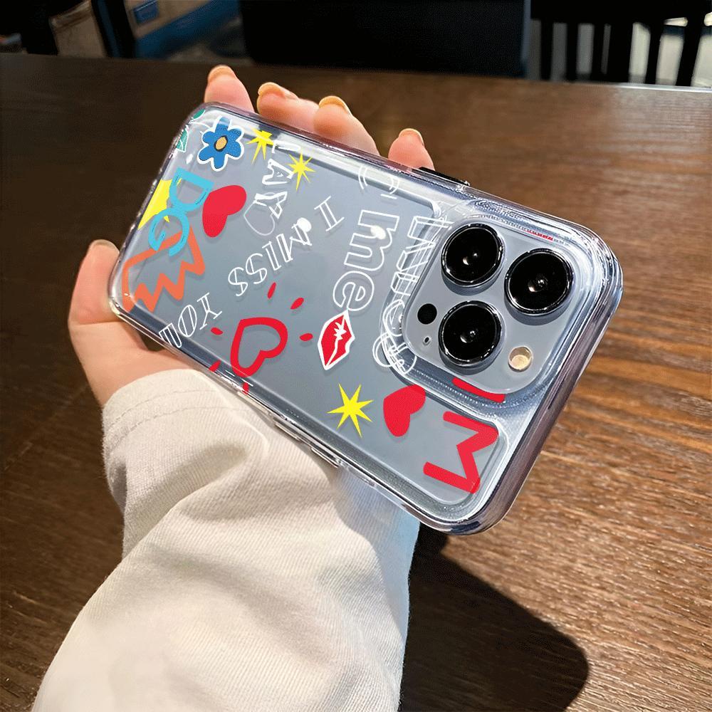 Ốp Điện Thoại Tpu Trong Suốt In Chữ Miss You Love Thời Trang Cho iphone 14promax 13 12 11 7Plus 7 8 X XR XSMax