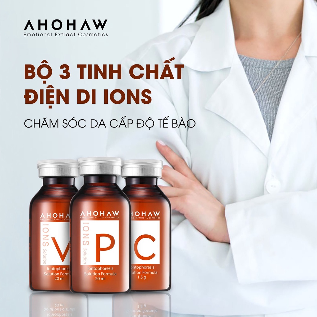 Bộ 3 Tế Bào Gốc Phục Hồi Da AHOHAW IONS P - ION V - ION C