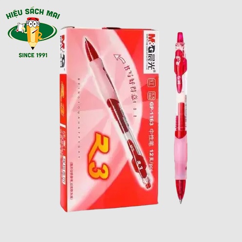 Hộp 12 cây Bút Bi Nước Béo 0.5mm Mg Gp1163 Viết Trơn Đều Mực