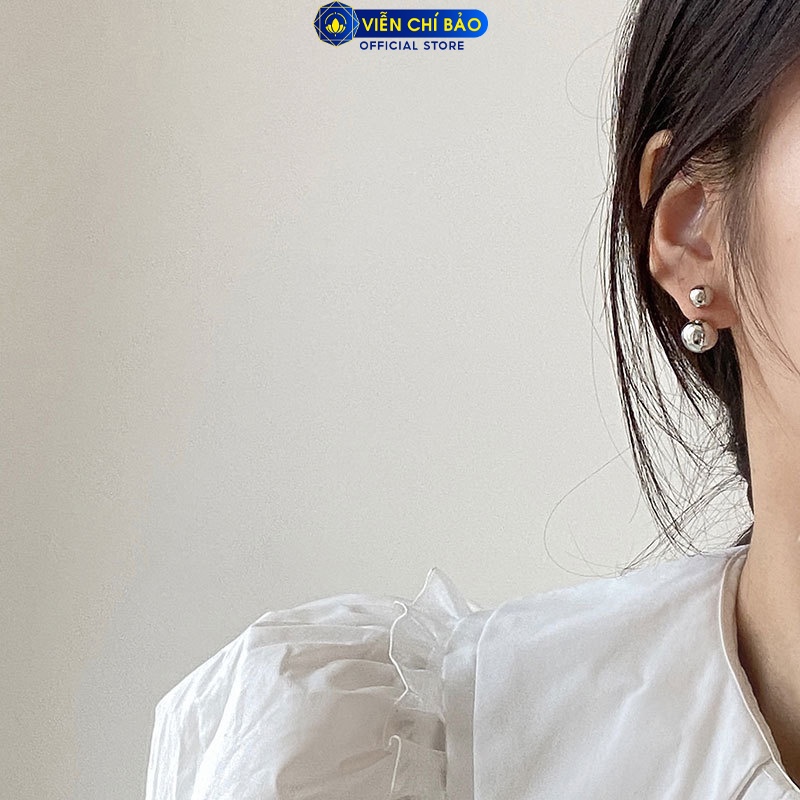 Bông tai tròn bi bạc new chất liệu bạc Thái 925 thời trang phụ kiện trang sức nữ Viễn Chí Bảo B000002