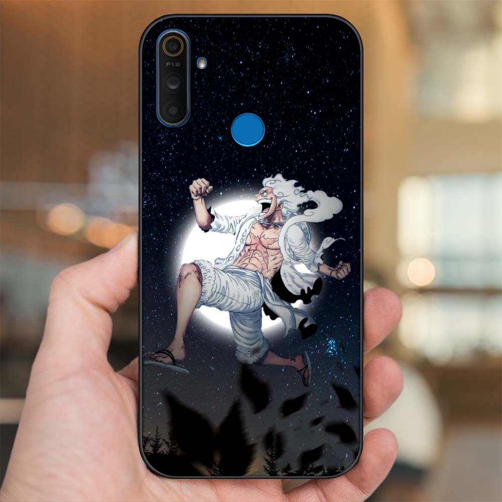 Ốp lưng Realme C3 viền đen in hình Luffy Gear 5 Nika One Piece Đảo Hải Tặc